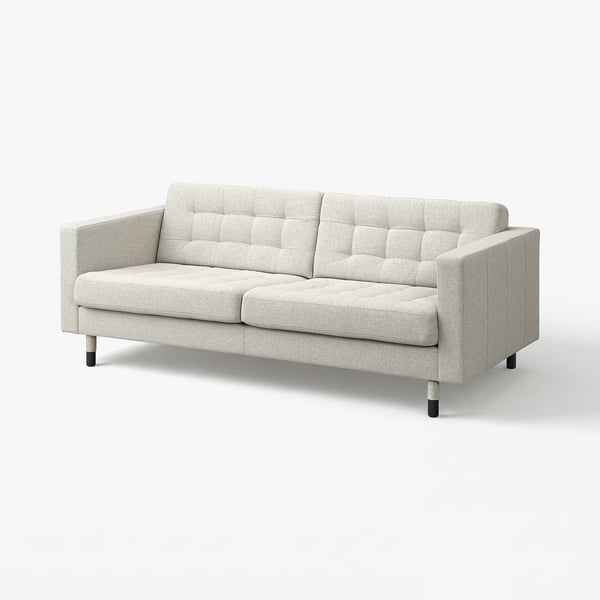 LANDSKRONA Divano a 3 posti, Gunnared beige/nero/legno