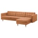 LANDSKRONA Divano a 4 posti, con chaise-longue/Grann/Bomstad ocra bruna/metallo