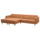 LANDSKRONA Divano a 4 posti con chaise-longue, Grann/Bomstad ocra bruna/metallo