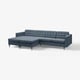 LANDSKRONA Divano a 4 posti con chaise-longue, Gunnared blu/metallo