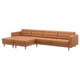 LANDSKRONA Divano a 5 posti, con chaise-longue/Grann/Bomstad ocra bruna/legno