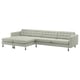 LANDSKRONA Divano a 5 posti con chaise-longue, Gunnared verde chiaro/legno/nero