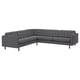 LANDSKRONA Divano angolare a 5 posti, Gunnared grigio scuro/legno/nero