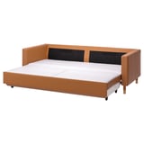 LANDSKRONA Divano letto a 3 posti, Grann/Bomstad ocra bruna/legno