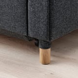 LANDSKRONA Divano letto a 3 posti, Gunnared grigio scuro/legno