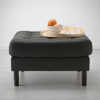 LANDSKRONA Poggiapiedi, Grann/Bomstad nero/legno/nero