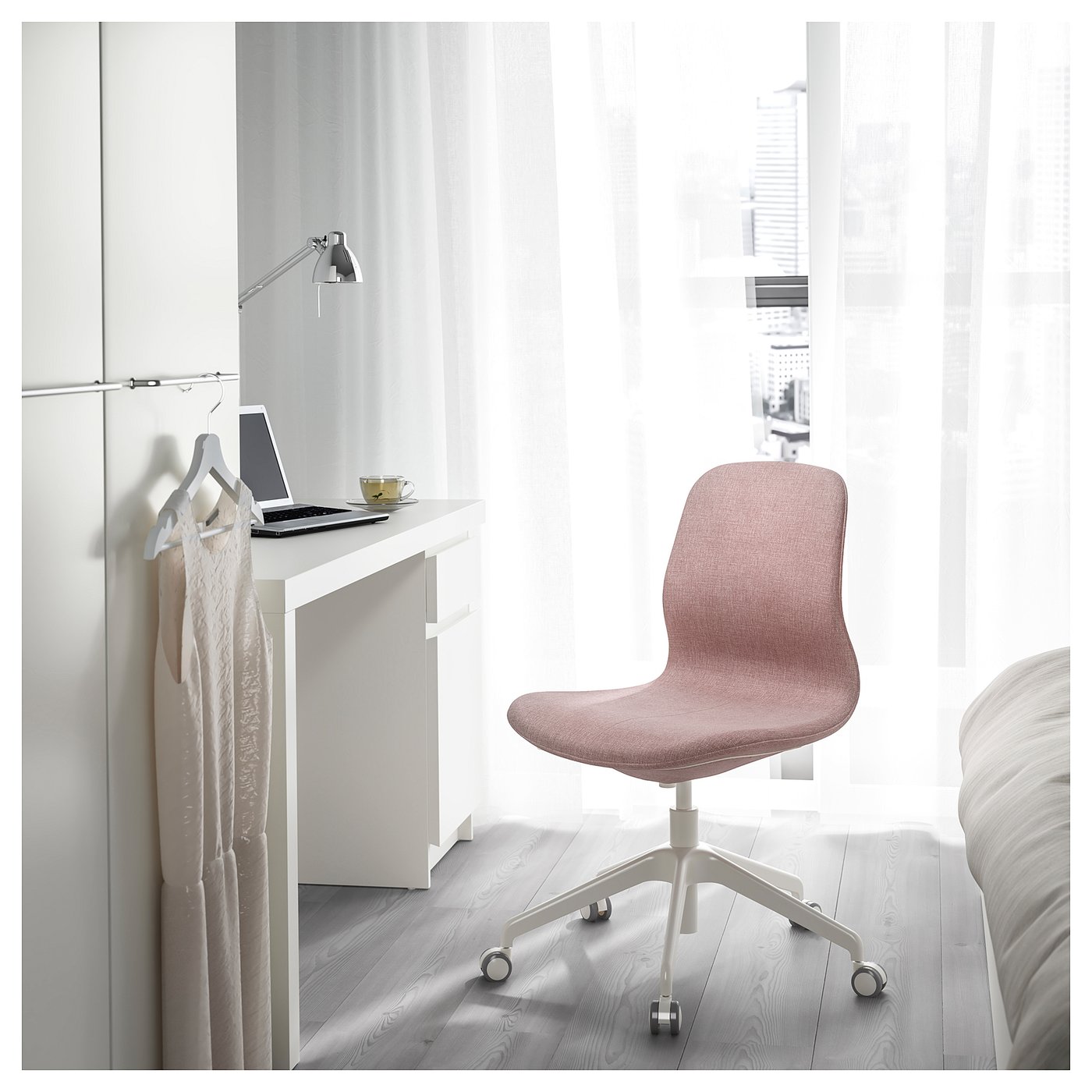 LÅNGFJÄLL Sedia riunioni, Gunnared marrone chiaro-rosa - IKEA Svizzera
