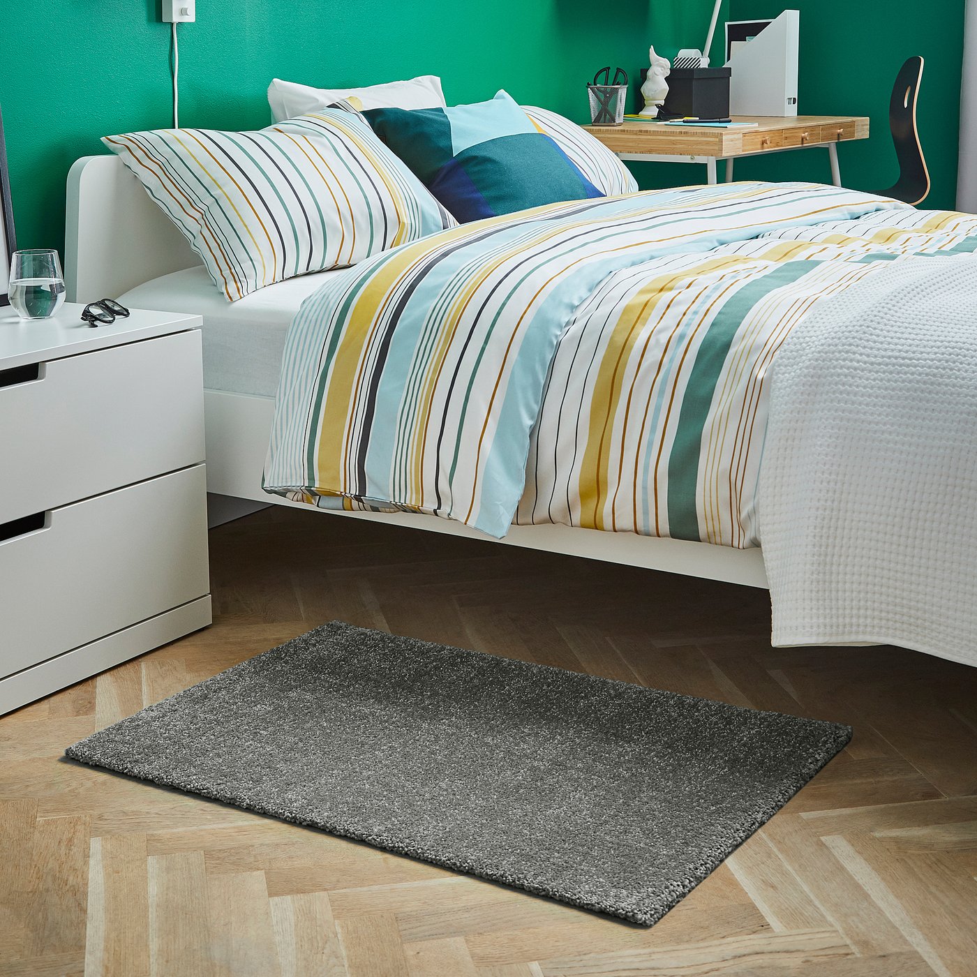 langsted tappeto pelo corto grigio chiaro 60x90 cm