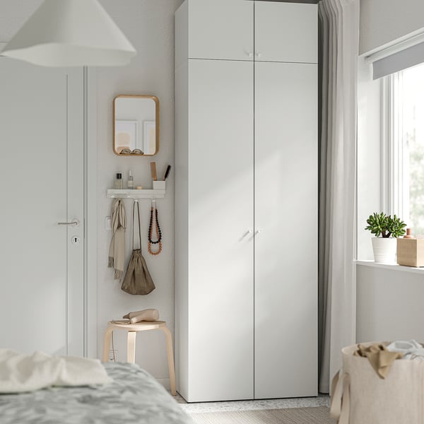 LASTARE Combinazione di guardaroba, bianco/con elemento top, 80x42x236 cm