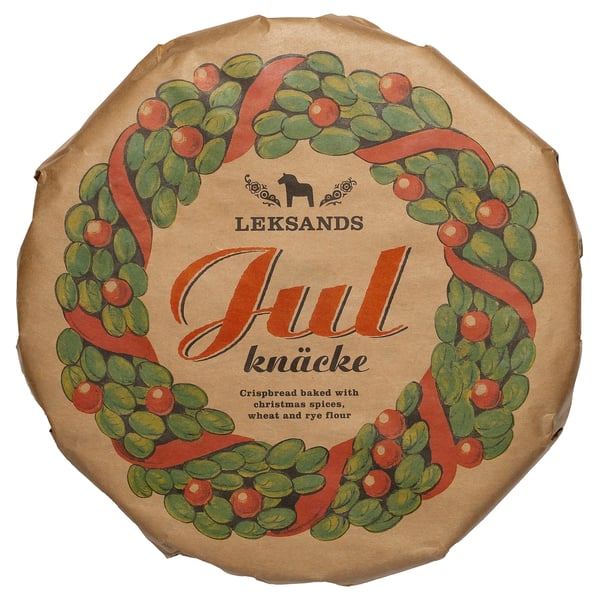 LEKSANDS KNÄCKEBRÖD Pane croccante di segale, rotondo, Natale, 530 g
