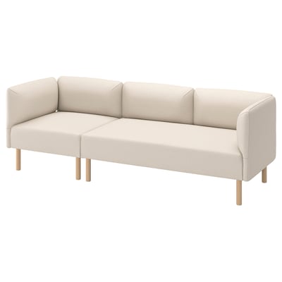 LILLEHEM Divano a 3 posti componibile, Vissle/beige legno