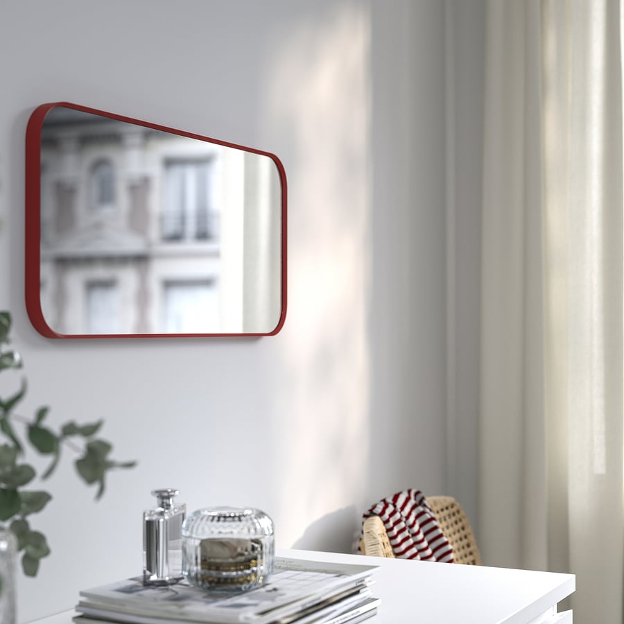 Set 8 Specchietti Quadrati Rossi Adesivi Sendmeamirror | Acrilico Infrangibile 2x2 Cm - 4
