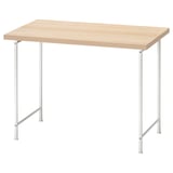 LINNMON / SPÄND Scrivania, effetto rovere con mordente bianco/bianco, 100x60 cm