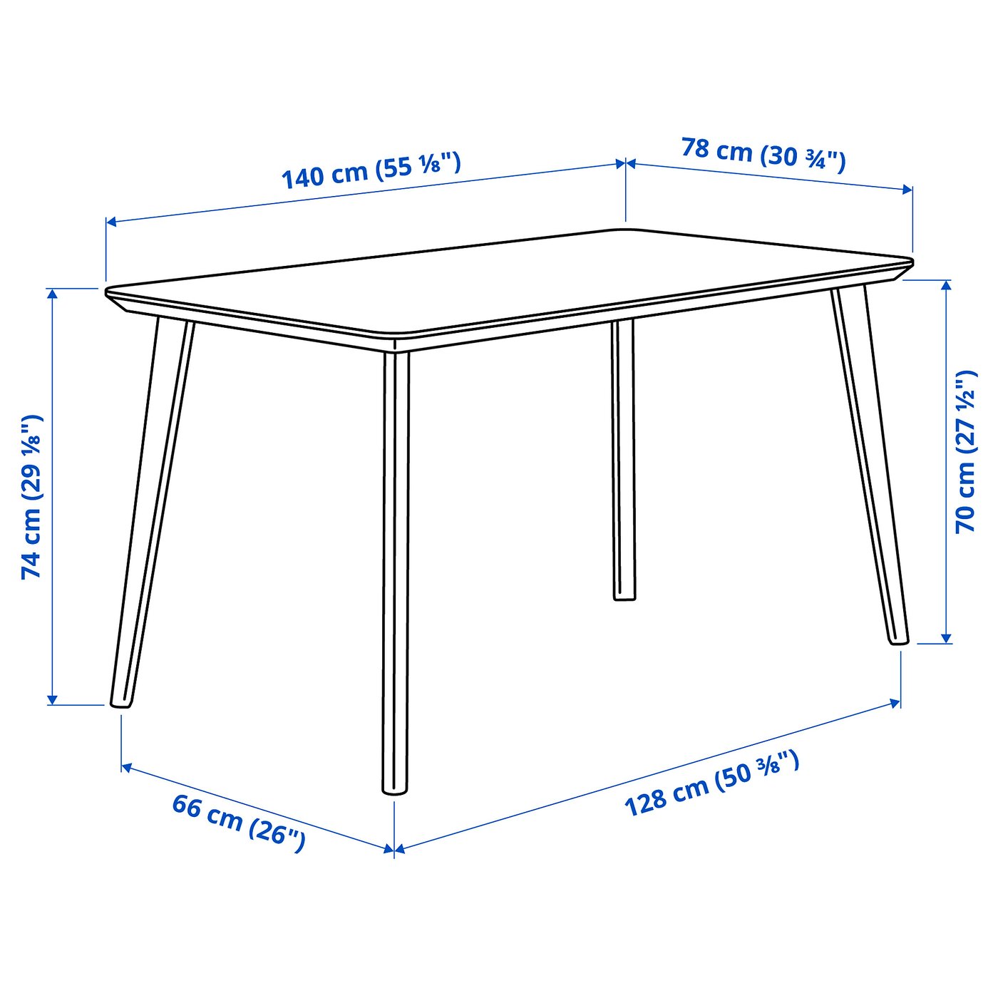 LISABO Tavolo, impiallacciatura di frassino, 140x78 cm - IKEA Svizzera