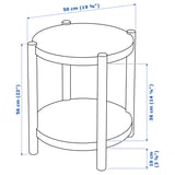 LISTERBY Tavolino, marrone scuro impiallacciatura di faggio, 50 cm