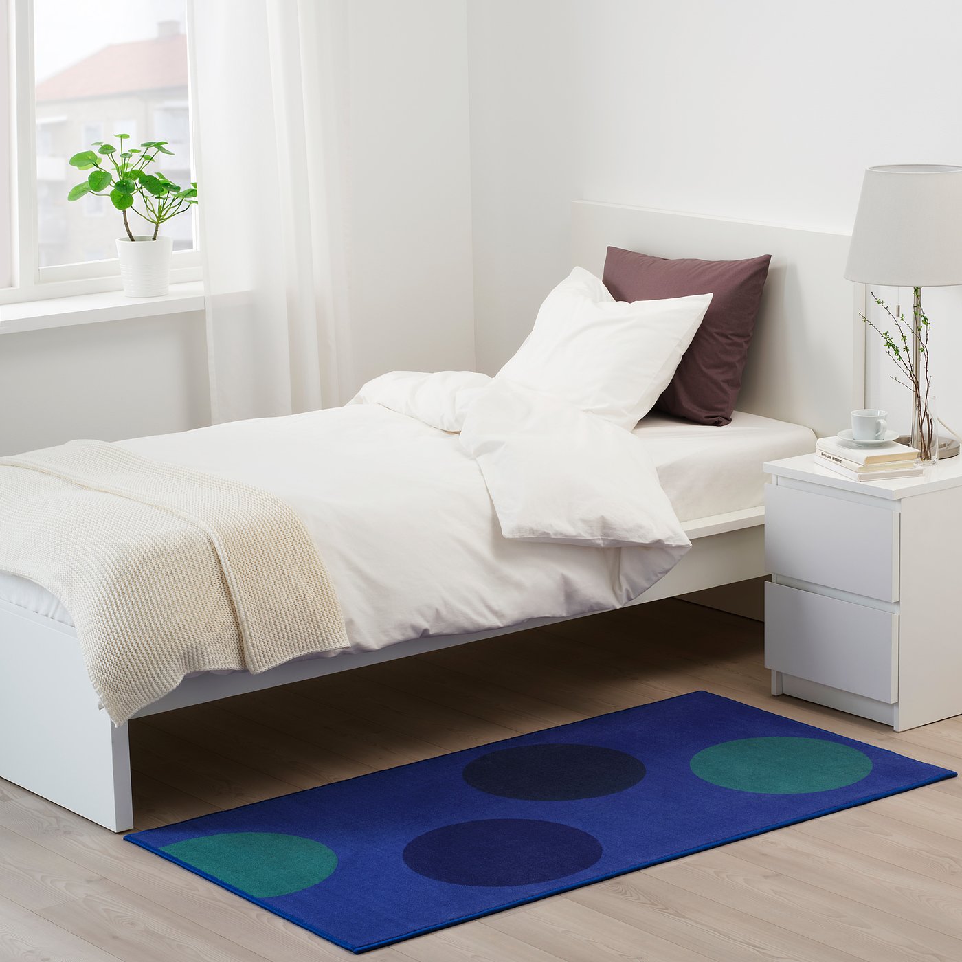 ljorslev tappeto pelo corto blu verde 80x150 cm