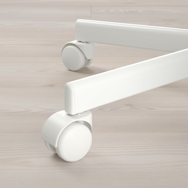 LOBERGET / MALSKÄR Sedia girevole e cuscino, bianco/arancione