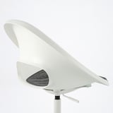 LOBERGET / MALSKÄR Sedia girevole e cuscino, bianco/grigio scuro