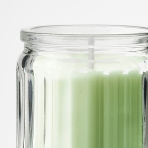 Candela Profumata In Vetro Verde Lava - Agrumi Dolci - Cera Di Soia - Home Decor Elegante