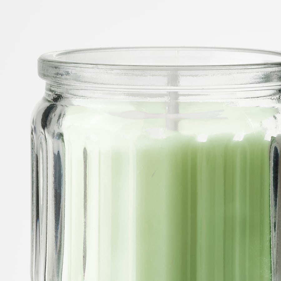 Candela Profumata In Vetro Verde Lava - Agrumi Dolci - Cera Di Soia - Home Decor Elegante
