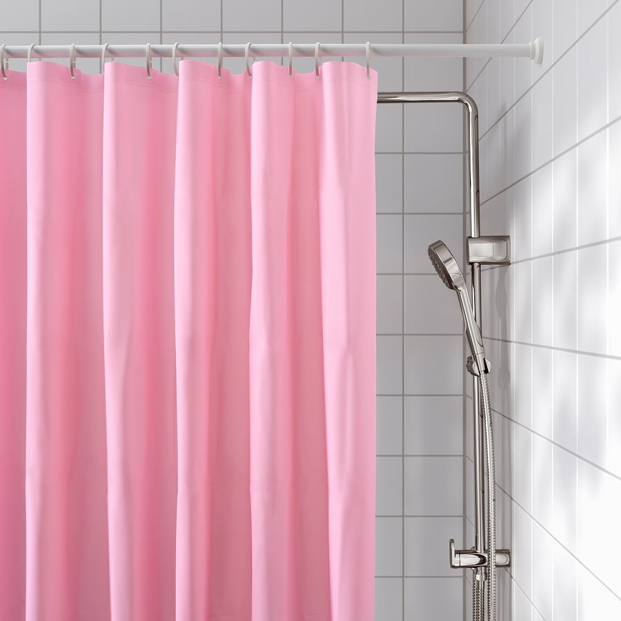 Lush Decor Tenda Doccia Con Farfalle E Volant - 182x182 Cm - Rosa, Microfibra, Lavabile In Lavatrice, Collezione Svolazzano Farfalle