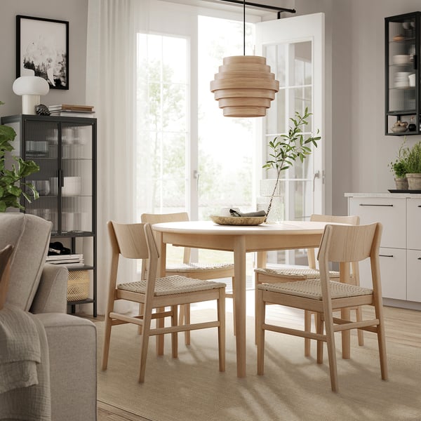 LUFTFARTYG Tappeto tessitura piatta int/est, beige/a righe, 200x300 cm