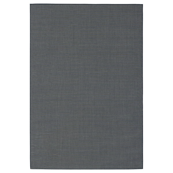 LUFTFARTYG Tappeto tessitura piatta int/est, nero/a righe, 200x300 cm