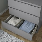 MALM Cassettiera con 3 cassetti, grigio trattato con mordente, 80x78 cm