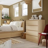 MALM Cassettiera con 4 cassetti, impiallacciato rovere mord bianco, 80x100 cm