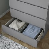 MALM Cassettiera con 6 cassetti, grigio trattato con mordente, 80x123 cm