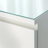 MALM Piano in vetro, bianco, 80x48 cm