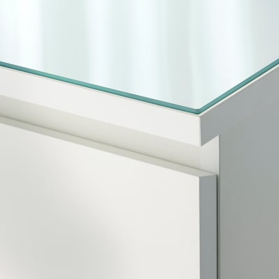MALM Piano in vetro, bianco, 40x48 cm