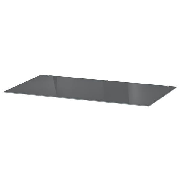 MALM Piano in vetro, trasparente grigio, 80x48 cm