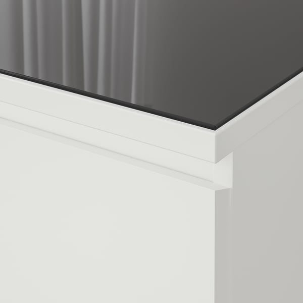 MALM Piano in vetro, trasparente grigio, 80x48 cm