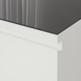 MALM Piano in vetro, trasparente grigio, 80x48 cm