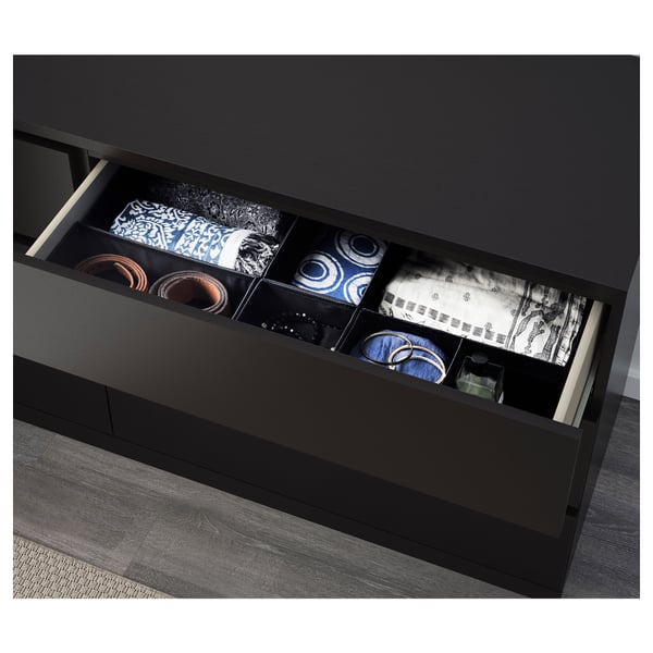 MALM Set camera da letto 4 pezzi, marrone-nero, 180x200 cm