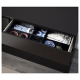 MALM Set camera da letto 4 pezzi, marrone-nero, 180x200 cm