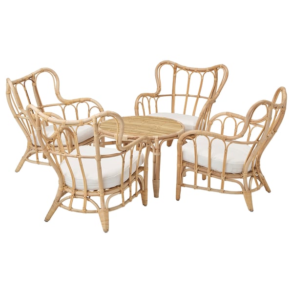 Set A 4 Posti Da Giardino Mastholmen Rattan