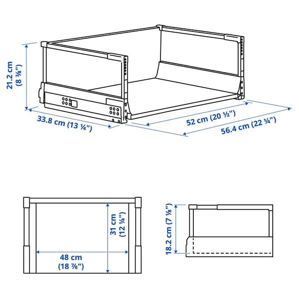 MAXIMERA Cassetto, alto, bianco, 60x37 cm