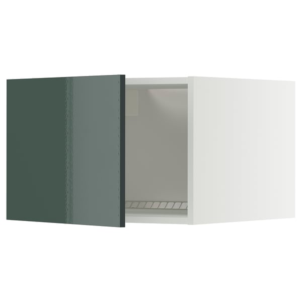 METOD Elemento top per frigo/congelatore, bianco/Kallarp grigio-verde scuro lucido, 60x40 cm