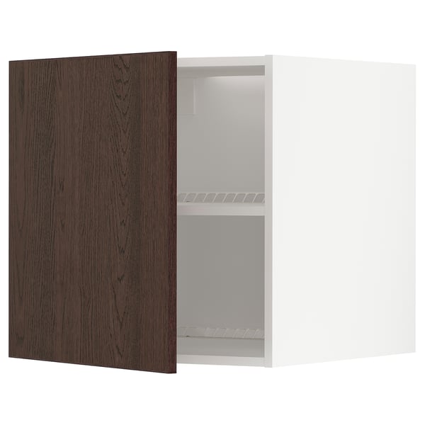 METOD Elemento top per frigo/congelatore, bianco/Sinarp marrone, 60x60 cm