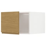 METOD Elemento top per frigo/congelatore, bianco/Voxtorp effetto rovere, 60x40 cm