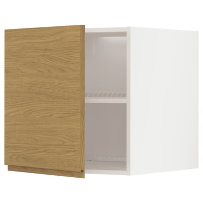 METOD Elemento top per frigo/congelatore, bianco/Voxtorp effetto rovere, 60x60 cm
