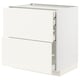 METOD / MAXIMERA Mob 2front/2casset bass/1med/1alt, bianco/Vallstena bianco, 80x60 cm