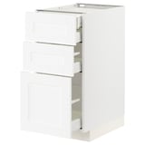 METOD / MAXIMERA Mob 3front/2casset bas/1med/1alt, bianco Enköping/bianco effetto legno, 40x60 cm