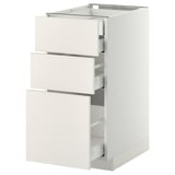 METOD / MAXIMERA Mob 3front/2casset bas/1med/1alt, bianco/Veddinge bianco, 40x60 cm
