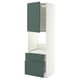 METOD / MAXIMERA Mobil forn/cass/2fron/1cass me/1al, bianco/Aspudden grigio scuro-verde, 60x60x200 cm
