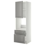 METOD / MAXIMERA Mobil forn/cass/2fron/1cass me/1al, bianco/Bodbyn grigio, 60x60x200 cm