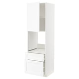 METOD / MAXIMERA Mobil forn/cass/2fron/1cass me/1al, bianco Enköping/bianco effetto legno, 60x60x200 cm