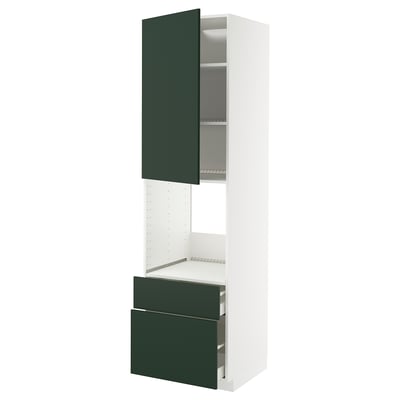 METOD / MAXIMERA Mobil forn/cass/2fron/1cass me/1al, bianco/Havstorp verde intenso, 60x60x220 cm